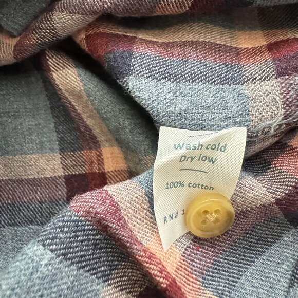 Marine Layer meadow shirts button down size medium plaid wrap back Collared new - Picture 8 of 13